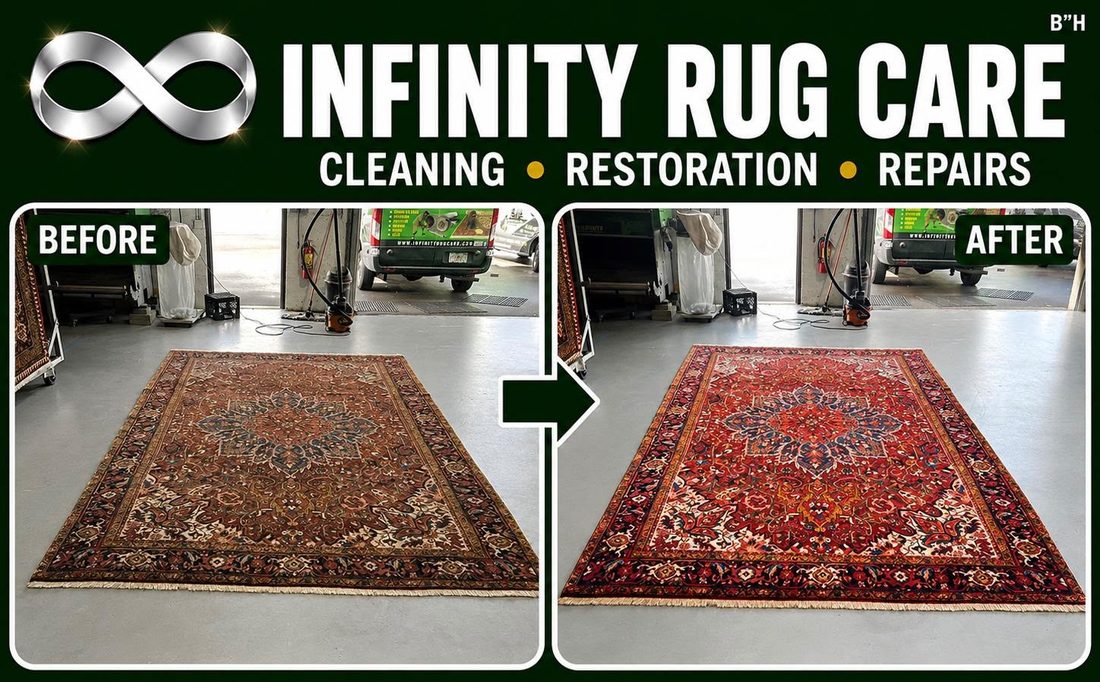Persian Rug Cleaning before & after